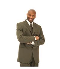 man in brown suit