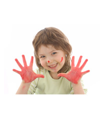 Girl fingerpainting