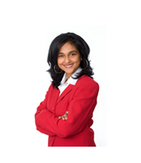 Woman in red blazer